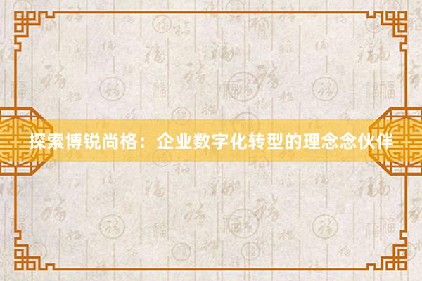 探索博锐尚格：企业数字化转型的理念念伙伴