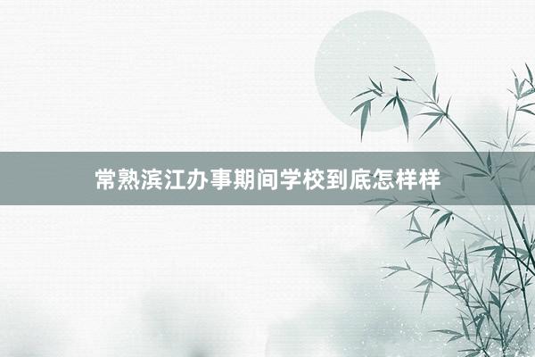 常熟滨江办事期间学校到底怎样样